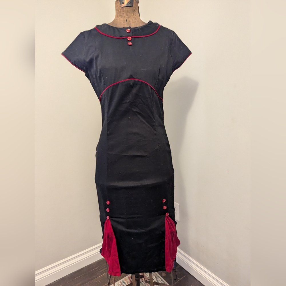 Elegant Black and Red Dress